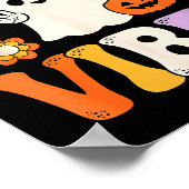 Groovy Halloween Vibes Costume Ghost Pumpkin  Poster (Hoek)