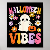 Groovy Halloween Vibes Costume Ghost Pumpkin  Poster (Voorkant)