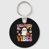Groovy Halloween Vibes Costume Ghost Pumpkin  Sleutelhanger (Voorkant)