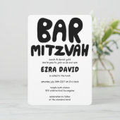 Groovy Handlettering Custom BAR Mitzvah Bold Stars Kaart (Staand voorkant)