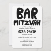 Groovy Handlettering Custom BAR Mitzvah Bold Stars Kaart (Voorkant)