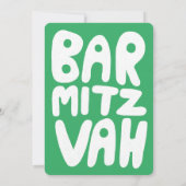 Groovy Handlettering Custom Bar Mitzvah Green Kaart (Achterkant)