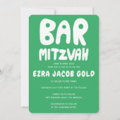 Groovy Handlettering Custom Bar Mitzvah Green Kaart (Voorkant)