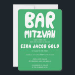 Groovy Handlettering Custom Bar Mitzvah Green Kaart<br><div class="desc">Perfecte kaart om een bar mitswa aan te kondigen! Hand gemaakte kunst voor u met handlettering aan de voor- en achterkant! VOLLEDIG ! Klik op "Personaliseren" hierboven om de tekst te bewerken. Klik op "bewerken met ontwerpgereedschap" om de lettertypen, kleuren en plaatsingen aan te passen en om het ontwerp aan...</div>