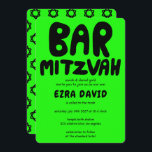 Groovy Handlettering Custom BAR Mitzvah Neon Stars Kaart<br><div class="desc">Perfecte kaart om een bar mitswa aan te kondigen! Hand gemaakte kunst voor u met handlettering aan de voorkant en een patroon aan de achterkant! VOLLEDIG ! Klik op "Personaliseren" hierboven om de tekst te bewerken. Klik op "bewerken met ontwerpgereedschap" om de lettertypen, kleuren en plaatsingen aan te passen en...</div>