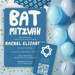 Groovy Handlettering Custom Bat Mitzvah Blue Stars Kaart<br><div class="desc">Perfecte kaart om een vleermuis mitswa aan te kondigen! Hand gemaakte kunst voor u met handlettering aan de voorkant en een patroon aan de achterkant! VOLLEDIG ! Klik op "Personaliseren" hierboven om de tekst te bewerken. Klik op "bewerken met ontwerpgereedschap" om de lettertypen, kleuren en plaatsingen aan te passen en...</div>