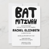 Groovy Handlettering Custom Bat Mitzvah Bold Stars Kaart (Voorkant)