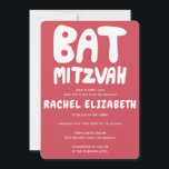 Groovy Handlettering Custom Bat Mitzvah Pink Stars Kaart<br><div class="desc">Perfecte kaart om een vleermuis mitswa aan te kondigen! Hand gemaakte kunst voor u met handlettering aan de voorkant en een patroon aan de achterkant! VOLLEDIG ! Klik op "Personaliseren" hierboven om de tekst te bewerken. Klik op "bewerken met ontwerpgereedschap" om de lettertypen, kleuren en plaatsingen aan te passen en...</div>