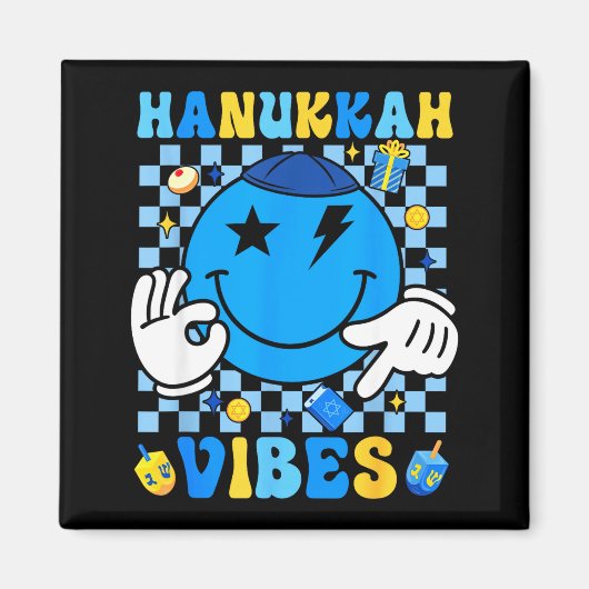 Groovy Hanukkah Vibes Chanukah Pajama Happy Hanukk Magneet (Voorkant)