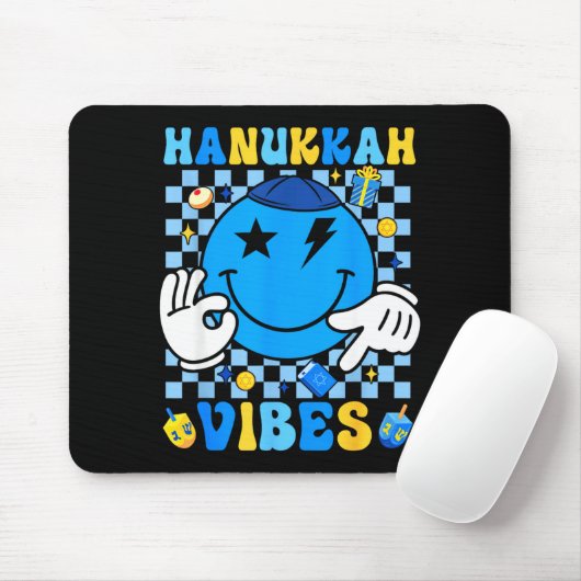 Groovy Hanukkah Vibes Chanukah Pajama Happy Hanukk Muismat (Met muis)