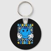 Groovy Hanukkah Vibes Chanukah Pajama Happy Hanukk Sleutelhanger (Voorkant)