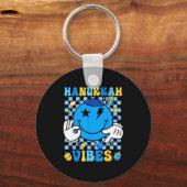Groovy Hanukkah Vibes Chanukah Pajama Happy Hanukk Sleutelhanger (Voorkant)