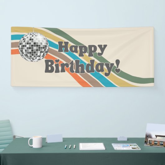 Groovy Happy Birthday Banner (Beurs)