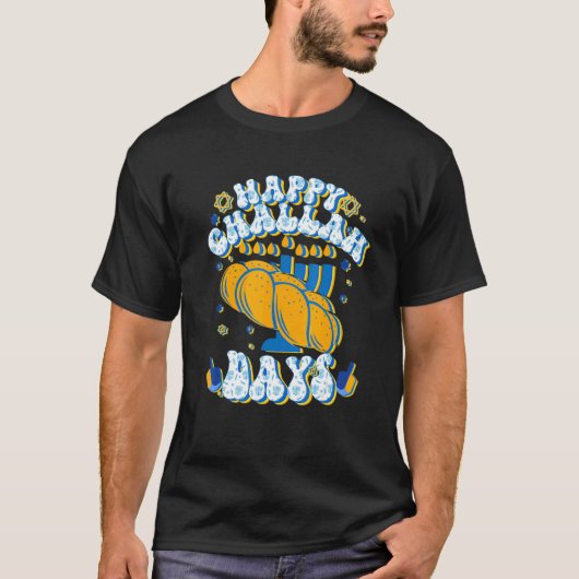Groovy Happy Challah Days Hanukkah Chanokah Joods T-shirt (Voorkant)