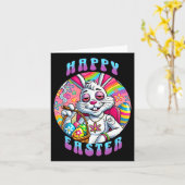 Groovy Happy Easter Bunny Roken Wiet Grappig Kaart (Gele Bloem)