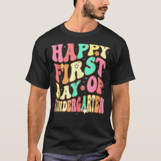 Groovy Happy eerste dag van de kleuterschool terug T-shirt