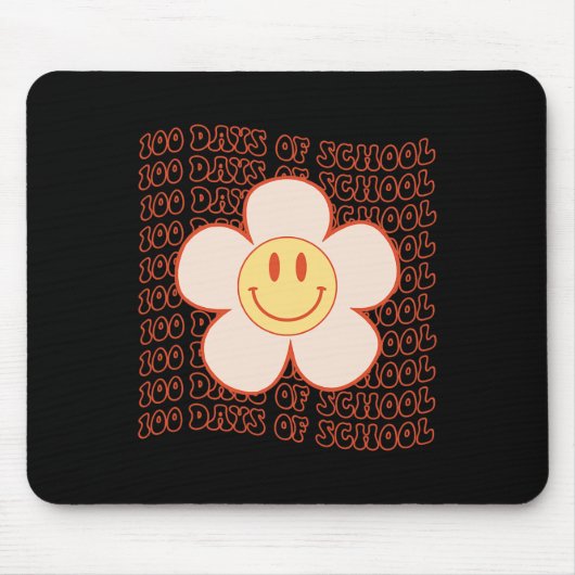 Groovy Happy Face 100 dagen van de school Schattig Muismat (Voorkant)
