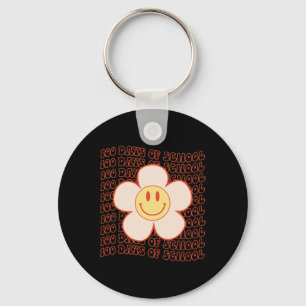 Groovy Happy Face 100 dagen van de school Schattig Sleutelhanger