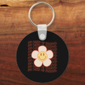 Groovy Happy Face 100 dagen van de school Schattig Sleutelhanger (Voorkant)