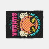 Groovy Happy Face Summer Vibes Got My Mind On Summ Fleece Deken (Voorkant (Horizontaal))