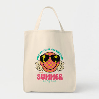 Groovy Happy Face Summer Vibes kreeg mijn gedachte Tote Bag