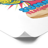 Groovy Happy Face Summer Vibes Poster voor docente (Hoek)