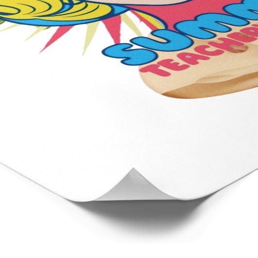 Groovy Happy Face Summer Vibes Poster voor docente (Hoek)