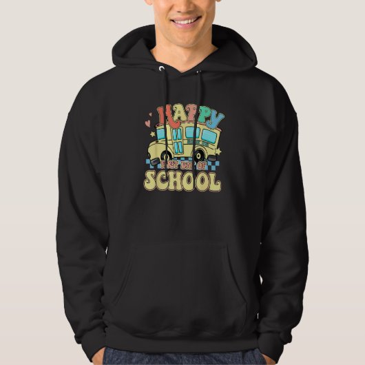 Groovy Happy First Day Of School Bus Driver Studen Hoodie (Voorkant)