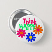 Groovy Happy Flowers Ronde Button 5,7 Cm (Voorkant /achterkant)
