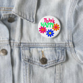 Groovy Happy Flowers Ronde Button 5,7 Cm (In situ)