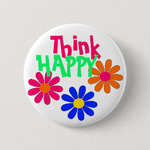 Groovy Happy Flowers Ronde Button 5,7 Cm