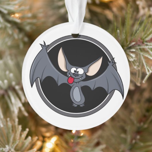 Groovy Happy Halloween Bat Ornament (Boom)