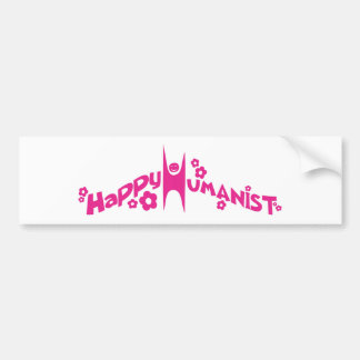 Groovy Happy Humanist roze Bumpersticker