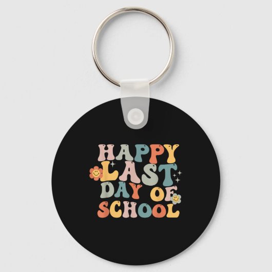 Groovy Happy Laatste Dag van School Leraar Einde v Sleutelhanger (Voorkant)