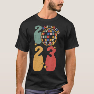 Groovy Happy New Year 2023 Retro Disco Style T-shirt