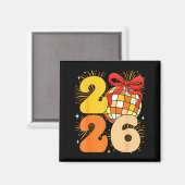 Groovy Happy New Year 2026 New Years Eve Party Men Magneet (Voorkant / Achterkant)