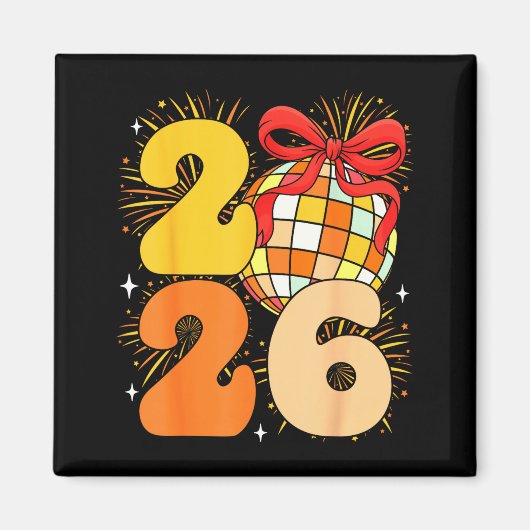 Groovy Happy New Year 2026 New Years Eve Party Men Magneet (Voorkant)