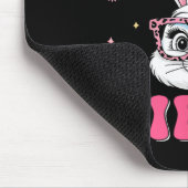 Groovy Happy Pasen Cute Bunny Rabbit Face Dames  Muismat (Hoek)