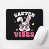 Groovy Happy Pasen Cute Bunny Rabbit Face Dames  Muismat (Met muis)