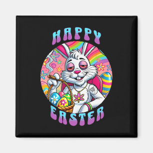 Groovy Happy Pasen Konijn Rookt Wiet Grappig Magneet