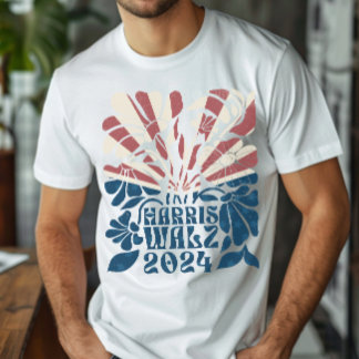 Groovy Harris en Walz 2024 Amerikaanse vlag T-shirt