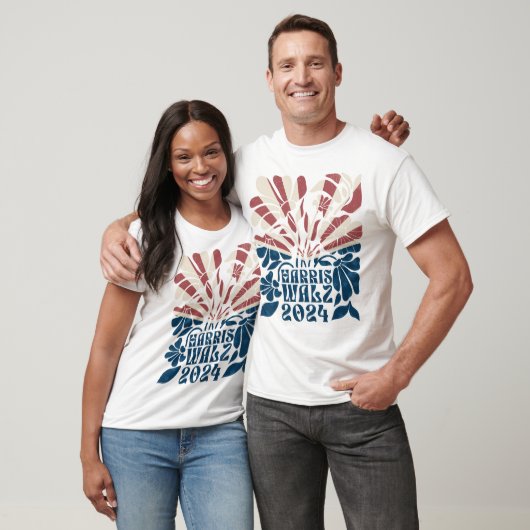 Groovy Harris en Walz 2024 Amerikaanse vlag T-shirt (Unisex)