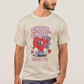 Groovy hart choo choo kies je valentijn t-shirt (Voorkant)