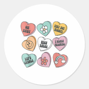 Groovy Hart Snoep Nicu Nurse Valentijnsdag Gifts Ronde Sticker