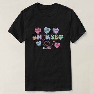 Groovy Hart Snoep Verpleegkundige Valentijnsdag Vr T-shirt