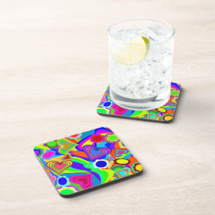 Groovy Harten Bloemen Bier Onderzetter