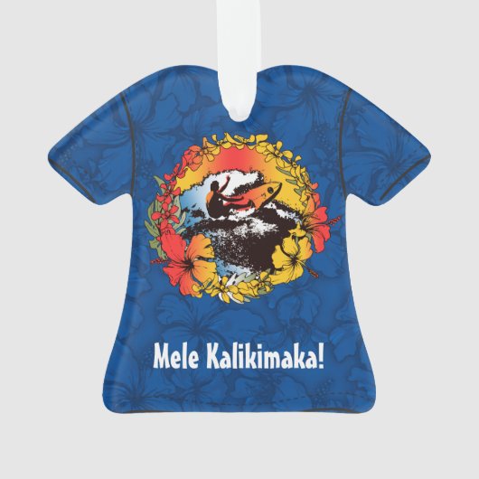 Groovy Hawaiian Surfer 1960 Retro Aloha Shirt Ornament (achterkant)
