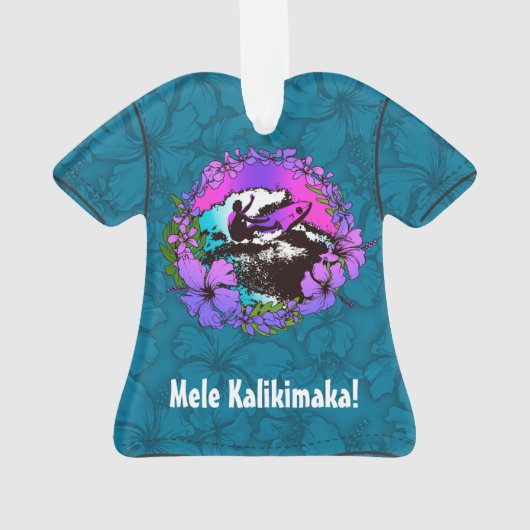 Groovy Hawaiian Surfer 1960 Retro Aloha Shirt Ornament (achterkant)