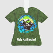 Groovy Hawaiian Surfer 1960 Retro Aloha Shirt Ornament (achterkant)