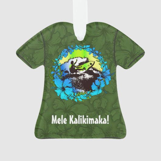 Groovy Hawaiian Surfer 1960 Retro Aloha Shirt Ornament (achterkant)